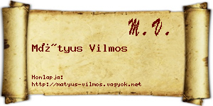 Mátyus Vilmos névjegykártya