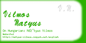 vilmos matyus business card